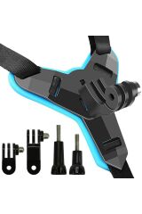 5 Parça Aksiyon Kamera Tutucu Jaw Mount Motor Kask Çene Tutma Aparatı Mavi