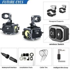 Future Eyes F150R Motosiklet Sis Farı 60W (Wireless Tuş Takımı)