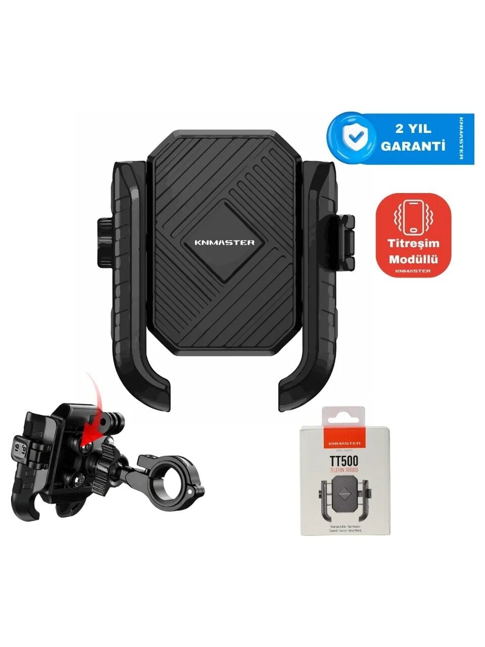 Knmaster TT-500 Titreşim Önleyicili Motosiklet Telefon Tutucu