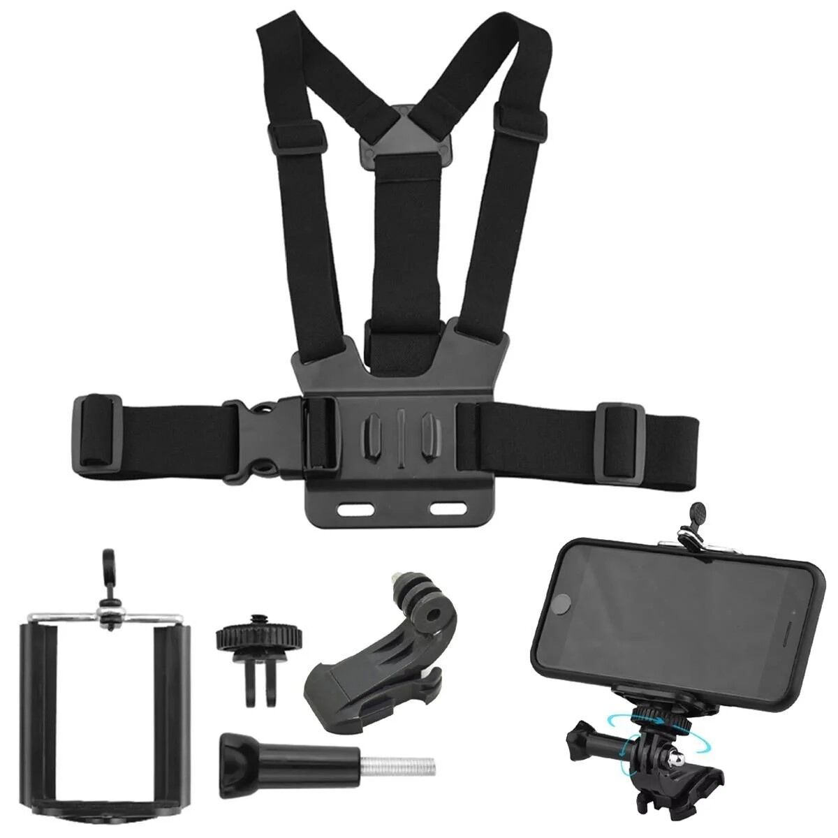Cep Telefonu Uyumlu Göğüs Kemeri Vlog Video Çekim Seti Phone Holder Chest Body Strap