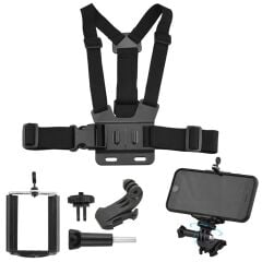 Cep Telefonu Uyumlu Göğüs Kemeri Vlog Video Çekim Seti Phone Holder Chest Body Strap