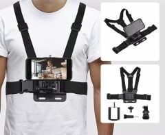 Cep Telefonu Uyumlu Göğüs Kemeri Vlog Video Çekim Seti Phone Holder Chest Body Strap