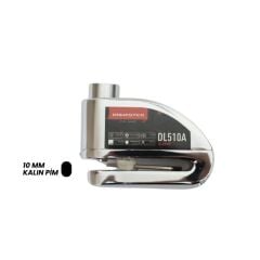 KNMASTER DL510A 10 mm Alarmlı Disk Kilidi | Hatırlatma Kablosu ve Taşıma Çantası Hediye | Silver