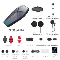 ASMAX F1 Pro – Mesh ve Sesli Komut İnterkom (Shiny Blue)