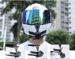 Motosiklet Kask Çene Yapıştırıcılı Telefon ve Aksiyon Kamera Tutucu