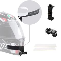 Motosiklet Kask Çene Yapıştırıcılı Telefon Ve Aksiyon Kamera Tutucu Full Aparat