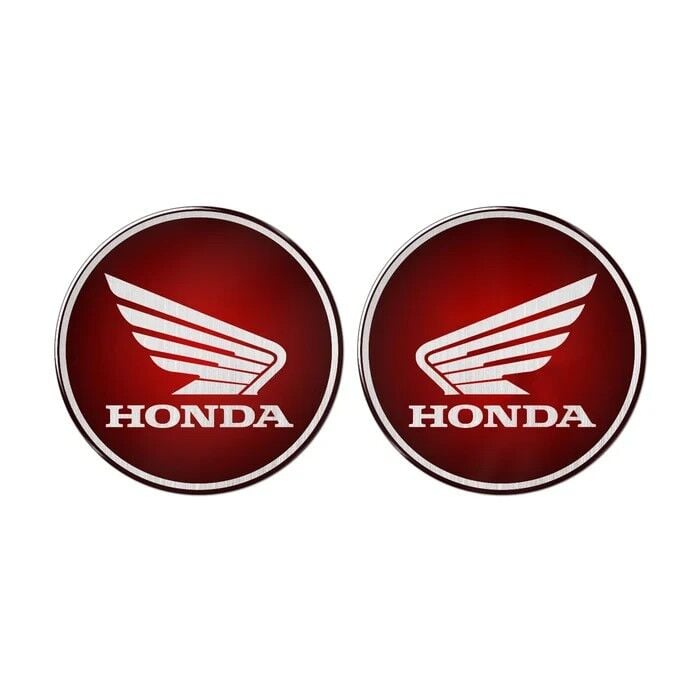 3D Honda Logo Kabartmalı Sticker (2 Adet) Kırmızı-Gümüş
