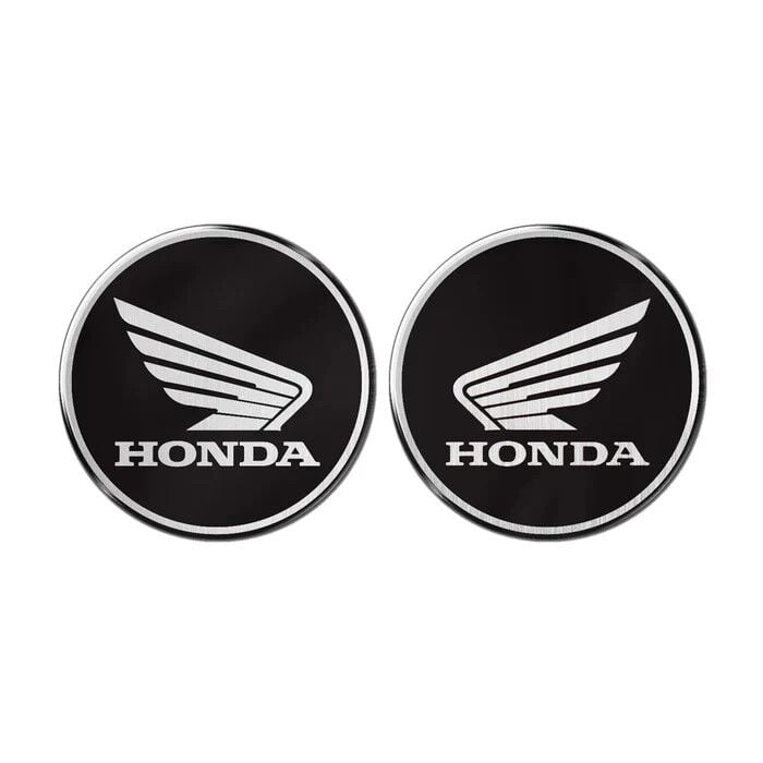 3D Honda Logo Kabartmalı Sticker (2 Adet) Siyah-Gümüş