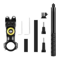 Tüm Aksiyon Kameralara Uyumlu Invisible Selfie Çubuğu (Görünmez) ve Motosiklet Bağlantı Aparatı