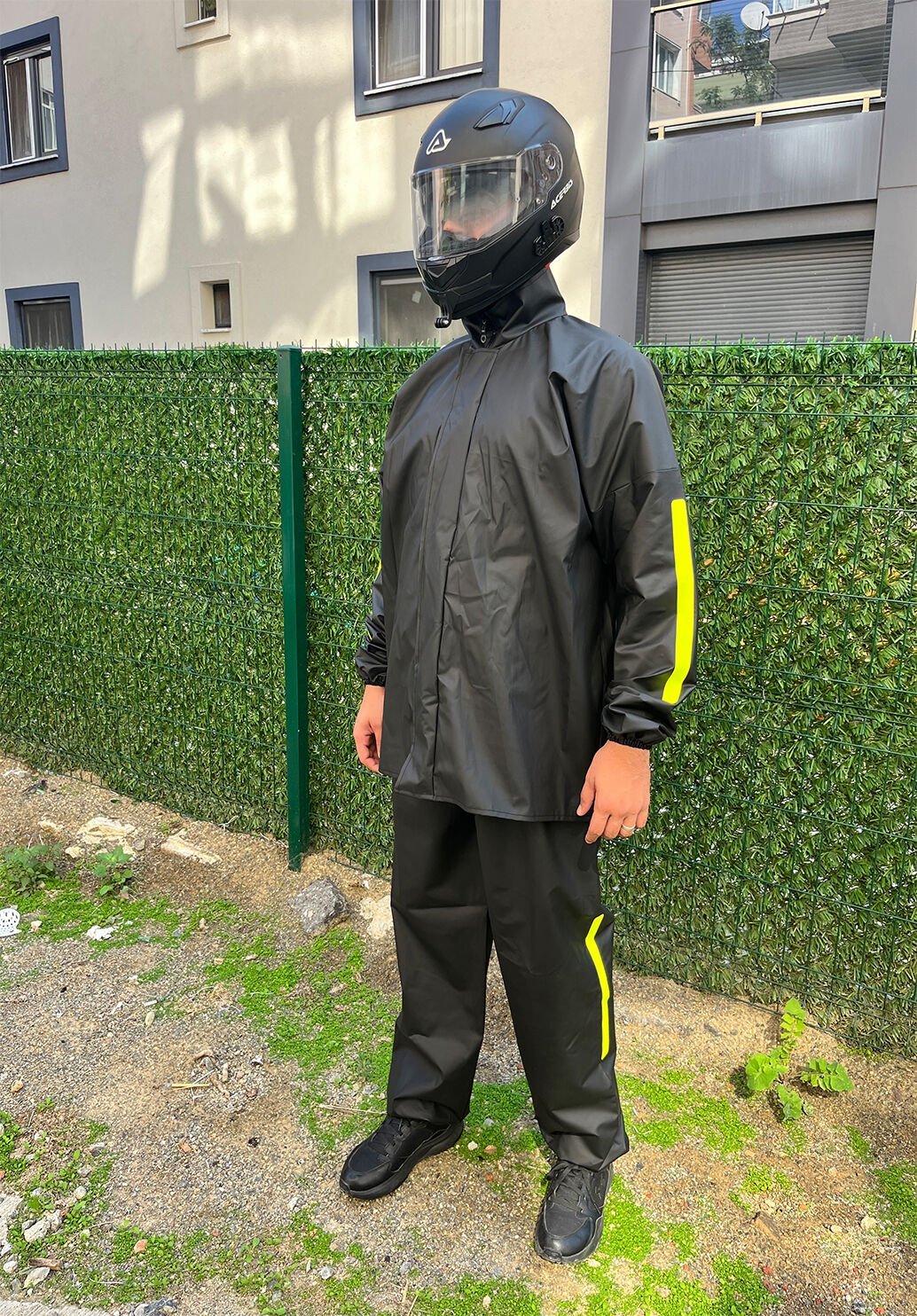 Motorcu Yağmurluğu - Esnek Kalın Kumaş - Rüzgar ve Su Geçirmez -Alt Üst Takım - Motosiklet Yağmurluk