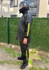 Motorcu Yağmurluğu - Esnek Kalın Kumaş - Rüzgar ve Su Geçirmez -Alt Üst Takım - Motosiklet Yağmurluk