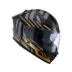 Nukro YM-853 Power Gold Black Kapalı Kask