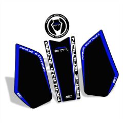 GP Kompozit TVS Apache RTR 200 2024 Uyumlu Tank Pad Seti Siyah - Mavi