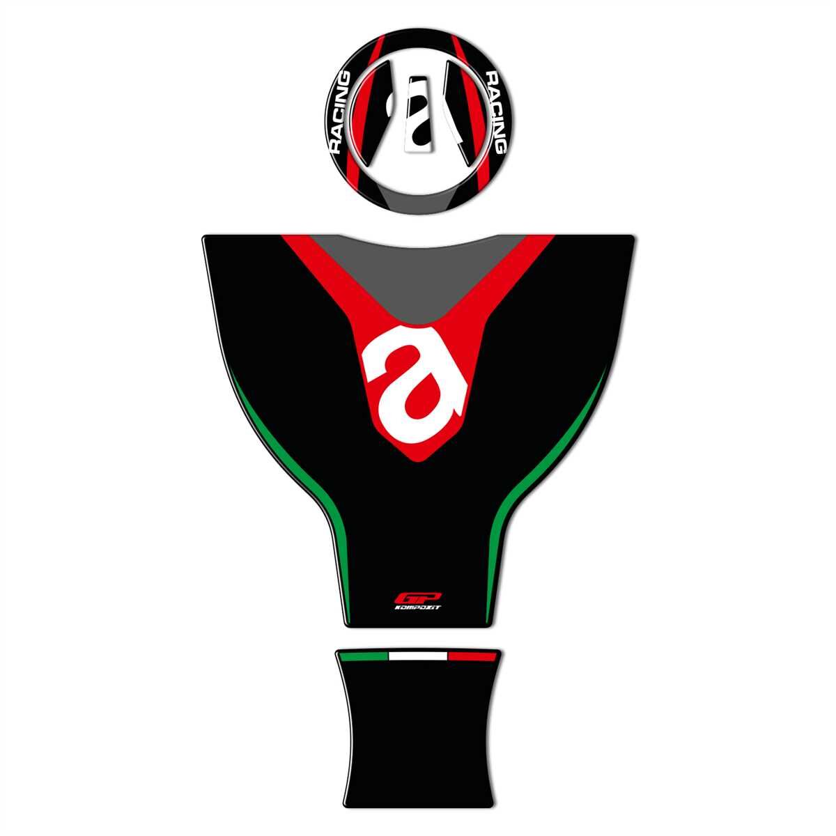GP Kompozit Aprilia RS 660 2021-2023 Uyumlu Tank Pad Siyah