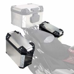 GP Kompozit Universal 40 lt x 2 Alüminyum Motosiklet Yan Çanta Seti Gri