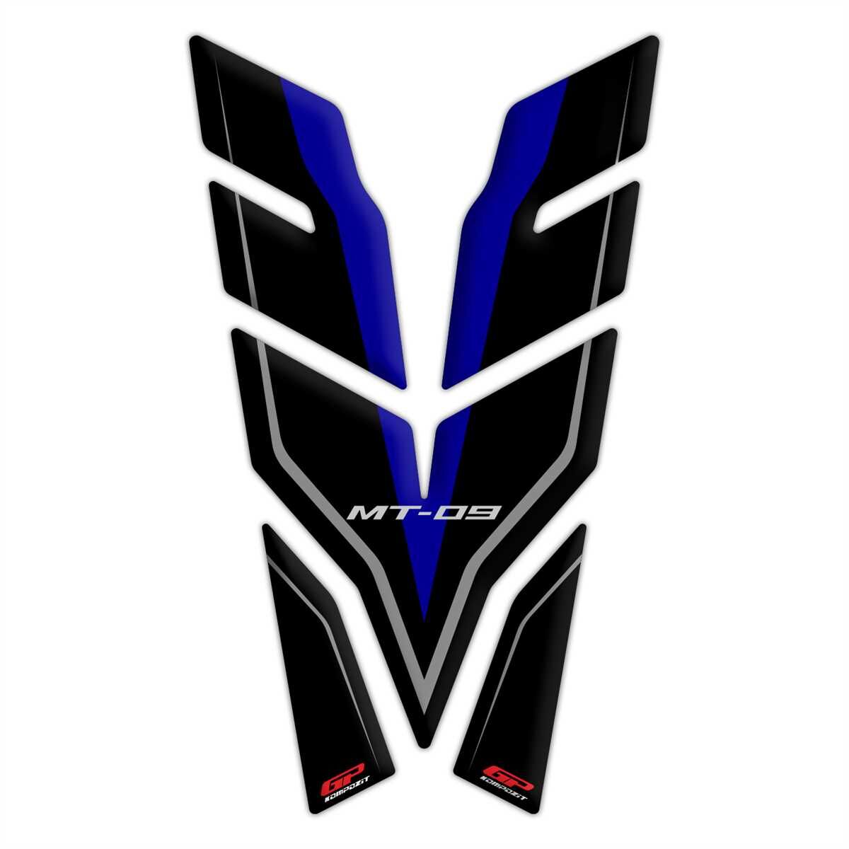 GP Kompozit Yamaha MT-09 2021-2023 Uyumlu Tank Pad Seti Siyah-Mavi