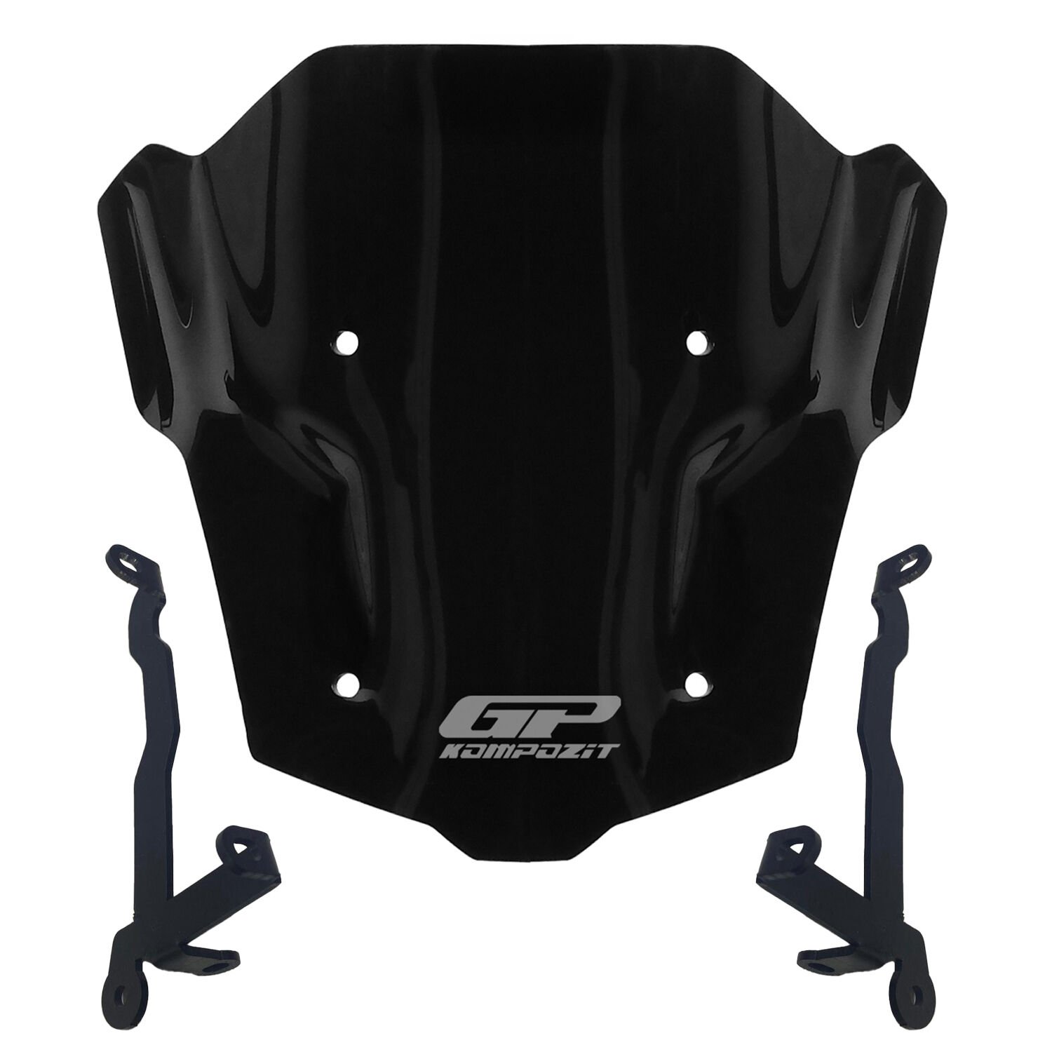 GP Kompozit Honda CB650R E-CLUTCH 2025 Uyumlu Kısa Ön Cam Siyah