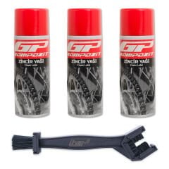 GP Kompozit BKM03 Motosiklet Bakım Seti (3 X Zincir Yağı + Zincir Temizleme Fırçası)