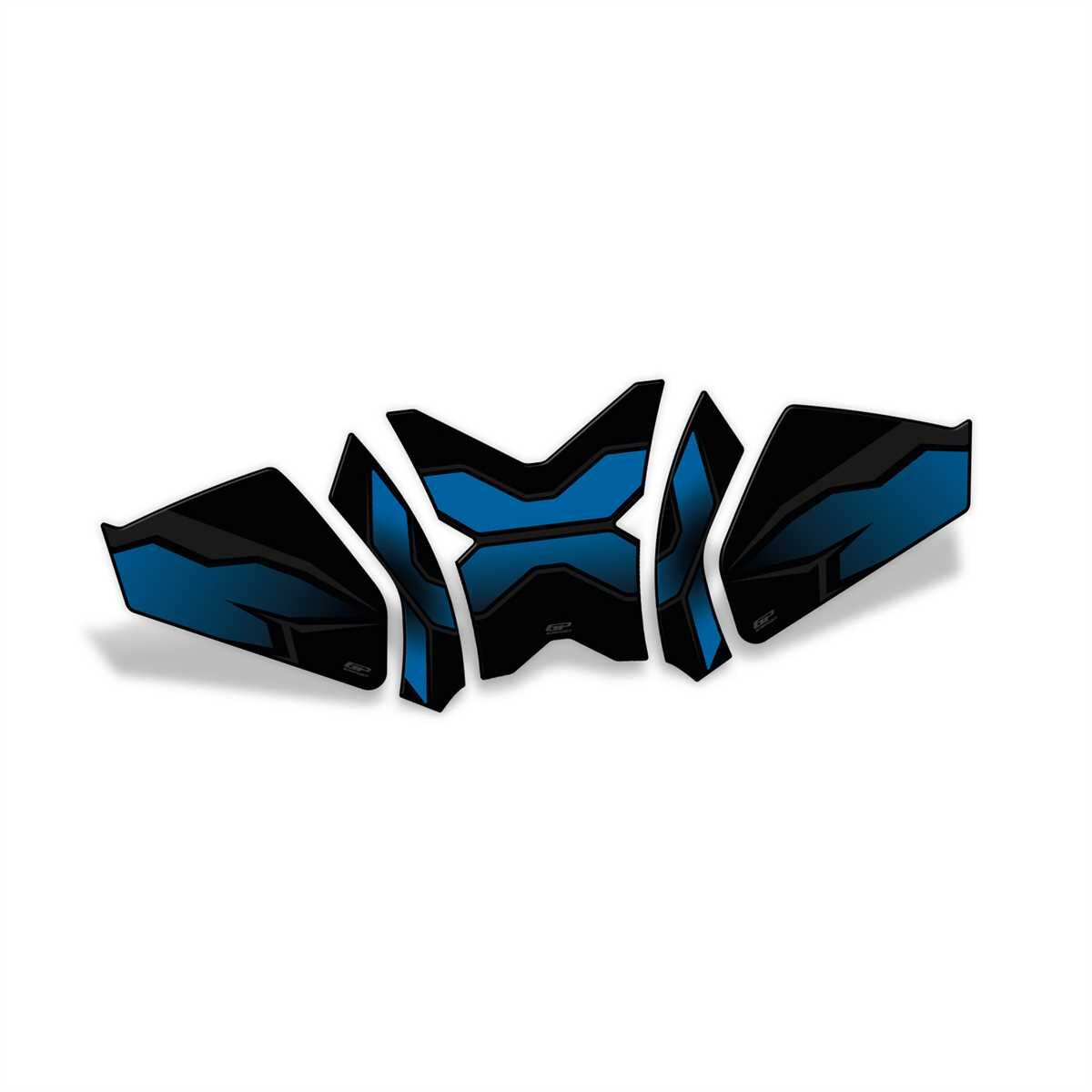 GP Kompozit CF Moto 250 CL-X 2022-2024 Uyumlu Tank Pad Seti Mavi