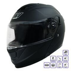 GP MY HELMET MKS002-B Güneş Vizörlü Şeffaf Çene Açılır Motosiklet Kaskı