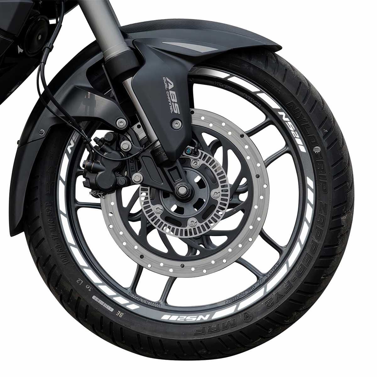 GP Kompozit Bajaj Pulsar NS 200 2011-2024 Uyumlu Jant Şeridi Reflektif Gri