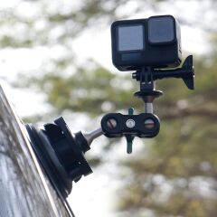 Aksiyon Kameraları ve Telefon İçin Ayarlanabilir Araç İçi Vantuz Tutucu