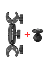 360° Ayarlanabilir Motosiklet Çift Kelepçeli Alüminyum Aksiyon Kamera Bağlantı Aparatı