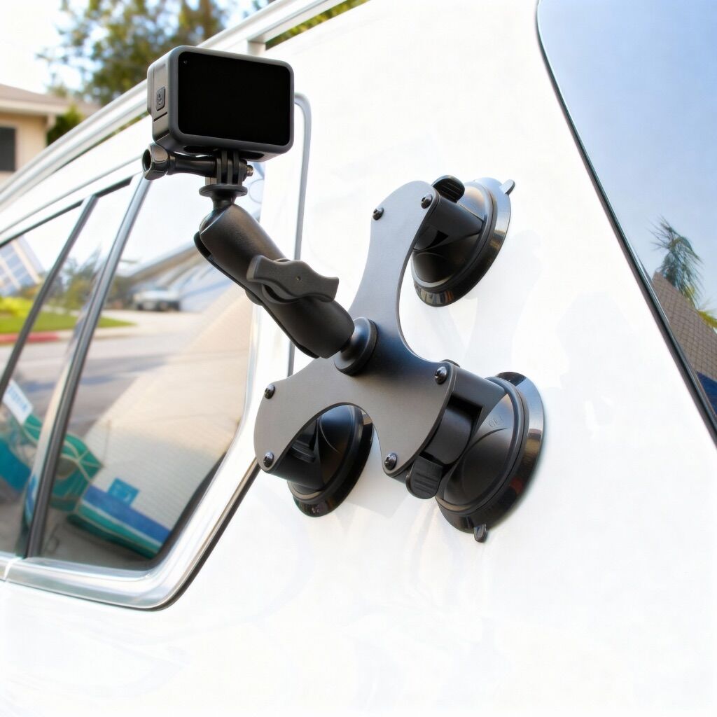 Araç İç Dış Çekim İçin Yüksek Kaliteli Alüminyum Kamera Tutucu Vantuz