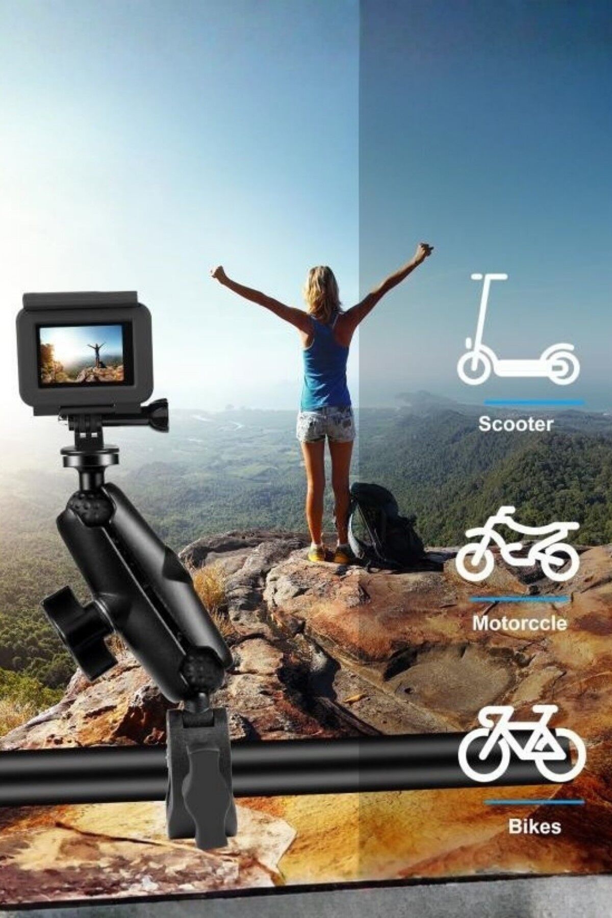 360° Ayarlanabilir Tüm Aksiyon Kameralar İle Uyumlu Bağlantı Aparatı