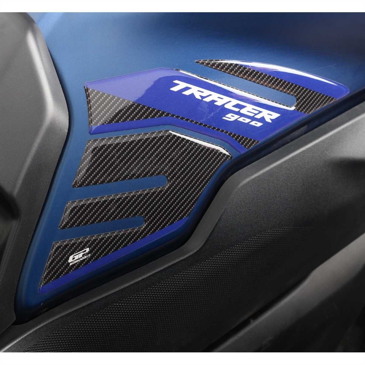 GP Kompozit Yamaha MT-09 Tracer 2015-2020 Uyumlu Tank Pad Seti Mavi-Karbon